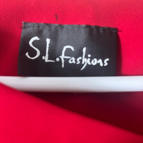 SL Fashions Red Asymmetrical Cocktail Dress Sleeveless Small Evening Formal Glam - Picture 4 of 8